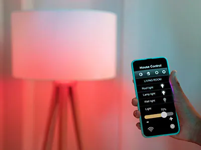 controle das luzes da casa